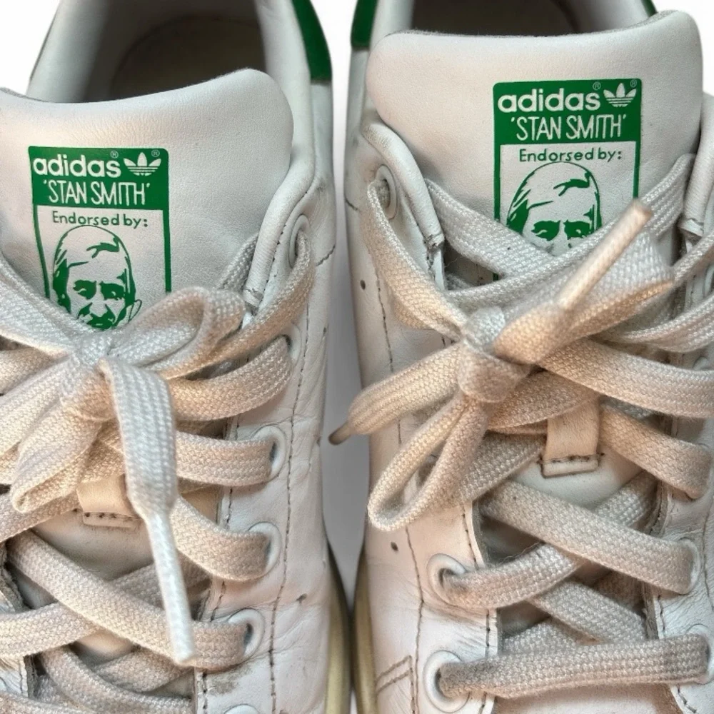 Adidas Stan Smith White and Green Classic Leather Sneakers Men’s Size 5